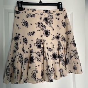 Club Monaco black and tan floral print skirt - size 0